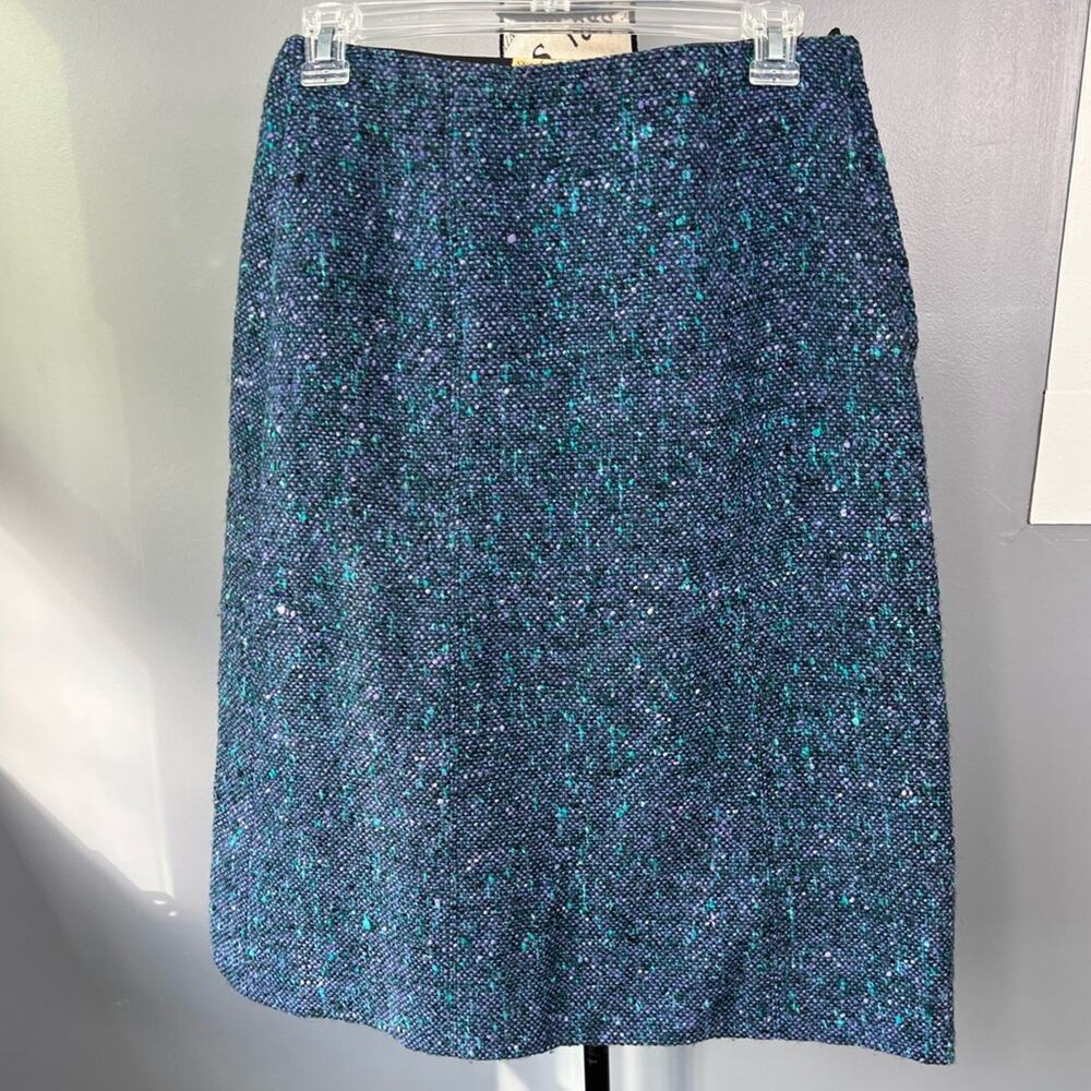 Vintage high waisted knee length wool dress from England